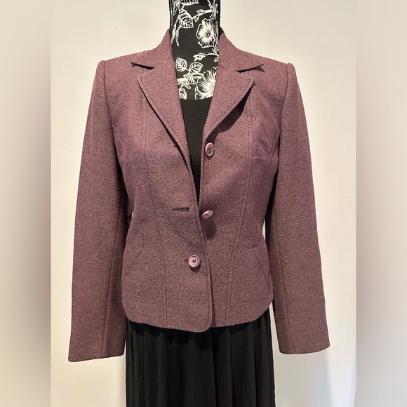 Vintage H&M purple herringbone blazer - Picture 2 of 10